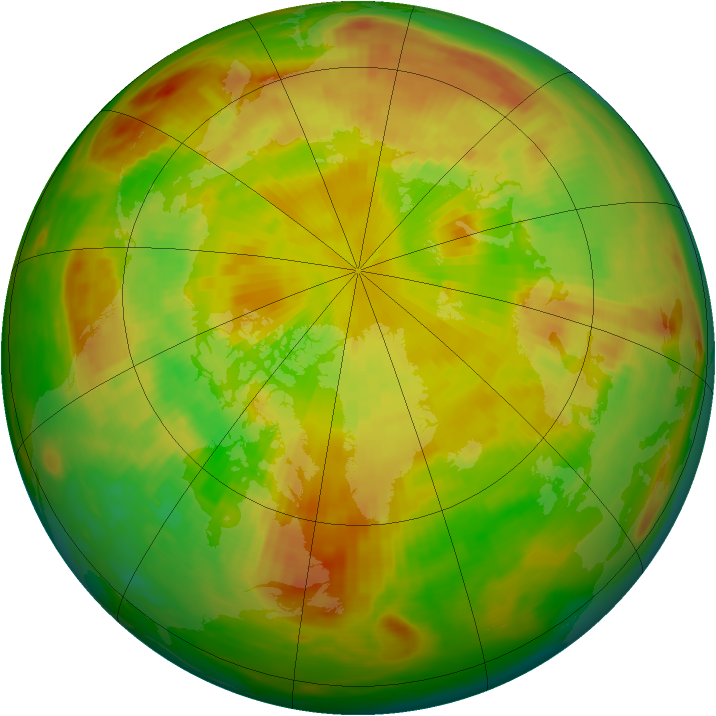 Arctic ozone map for 22 May 1991